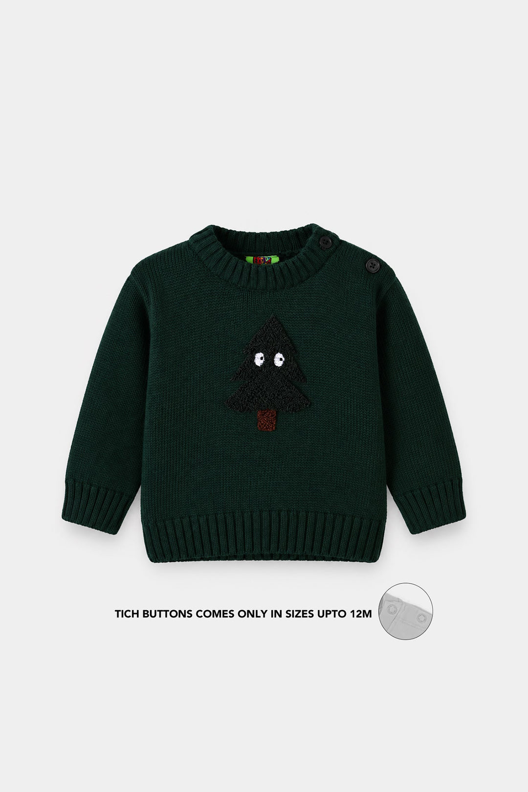 Infant Boys Cotton Sweater Mr Forest - Dark Green