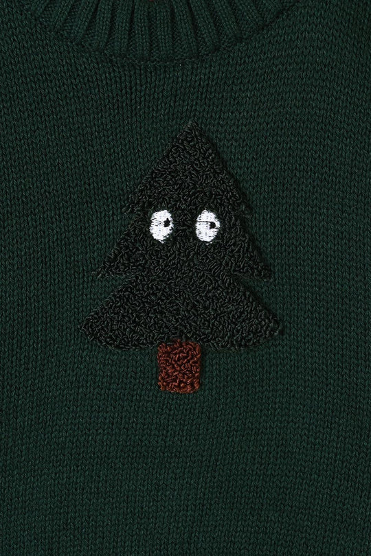 Infant Boys Cotton Sweater Mr Forest - Dark Green