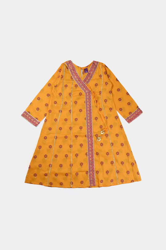 Girls Jacquard 2Pcs Suit-Gold Rod