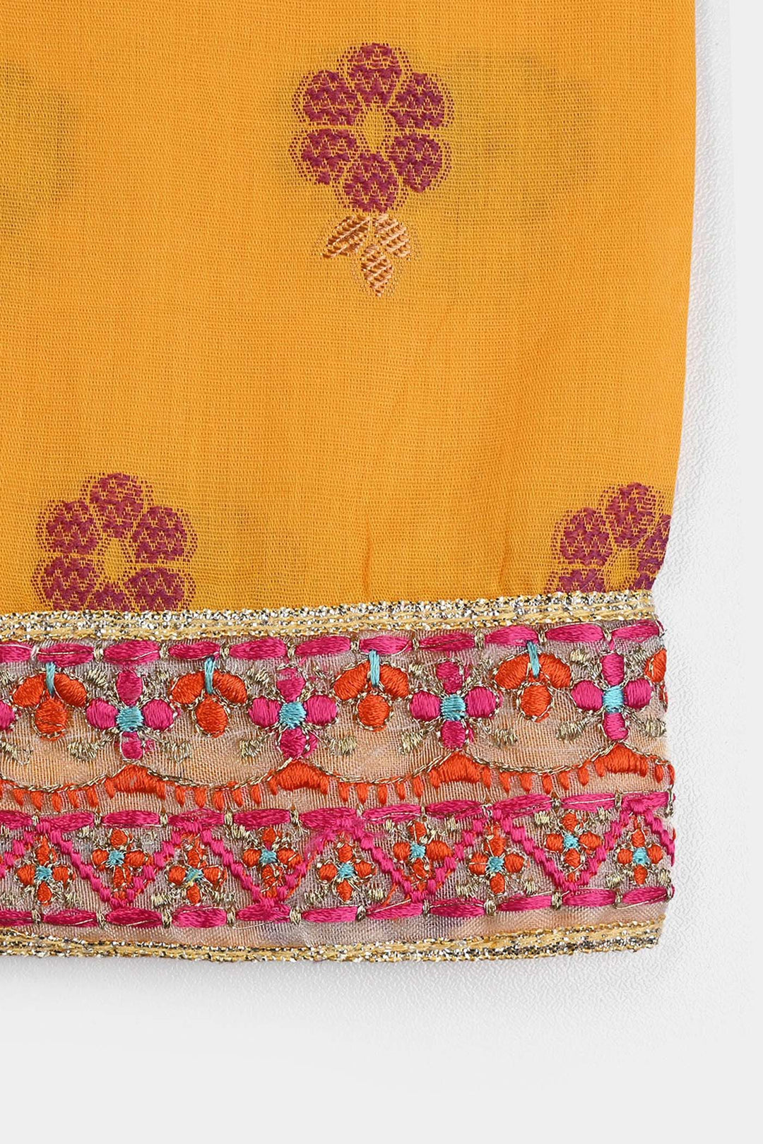 Girls Jacquard 2Pcs Suit-Gold Rod