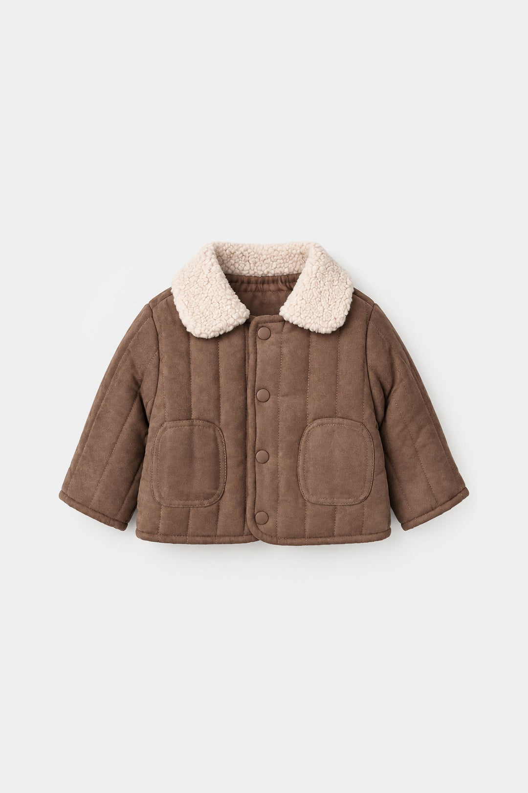 Infant Boys Polyester Quilted Jacket Cocoa-BROWN