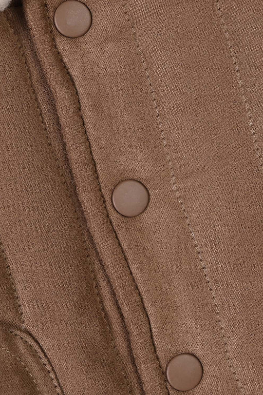 Infant Boys Polyester Quilted Jacket Cocoa-BROWN