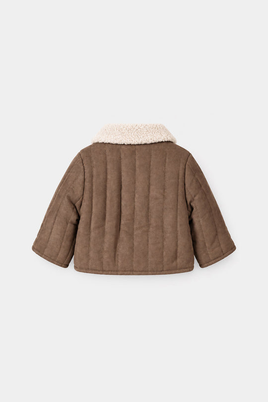 Infant Boys Polyester Quilted Jacket Cocoa-BROWN