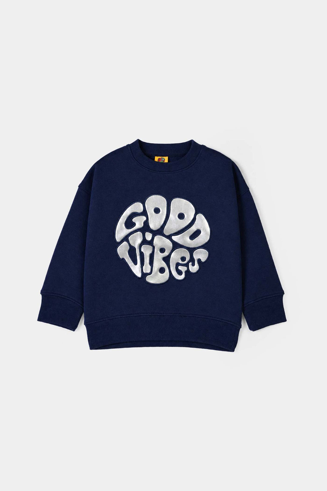 Girls Fleece 2 Piece Suit Good Vibes-NAVY