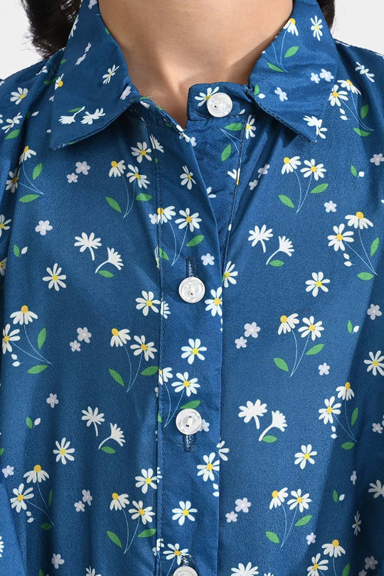 Girls Poly Mesh Jump Suit Blue Bell-Multi