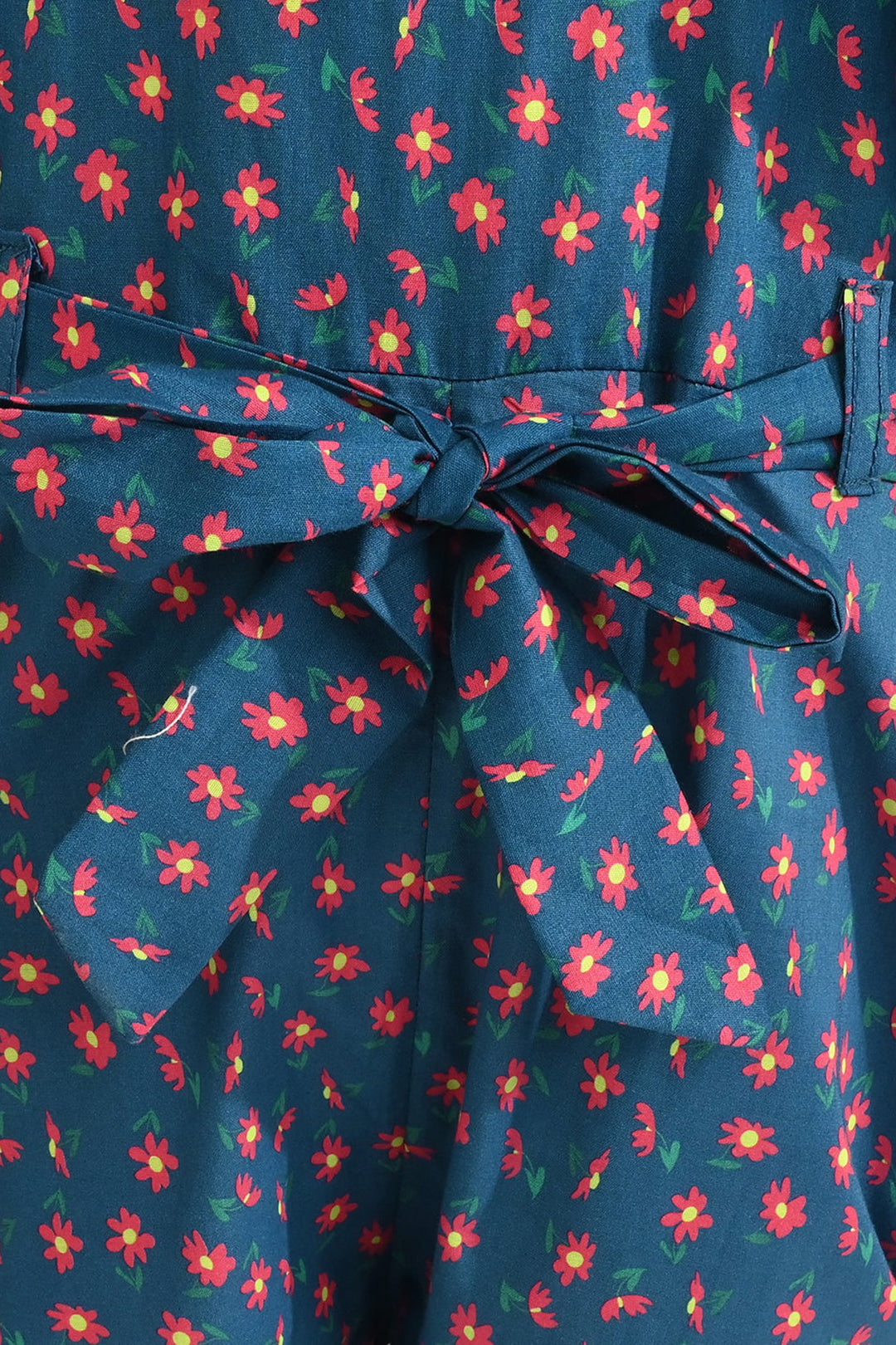 Girls Cotton Poplin Jumpsuit Frill-Multi