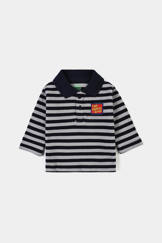 Infant Boys Cotton PK Polo F/S Tiny Builders-NAVY