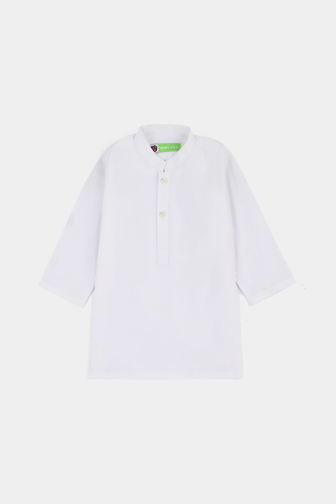 Infant Boys Cotton Poplin Kurta Pajama - White