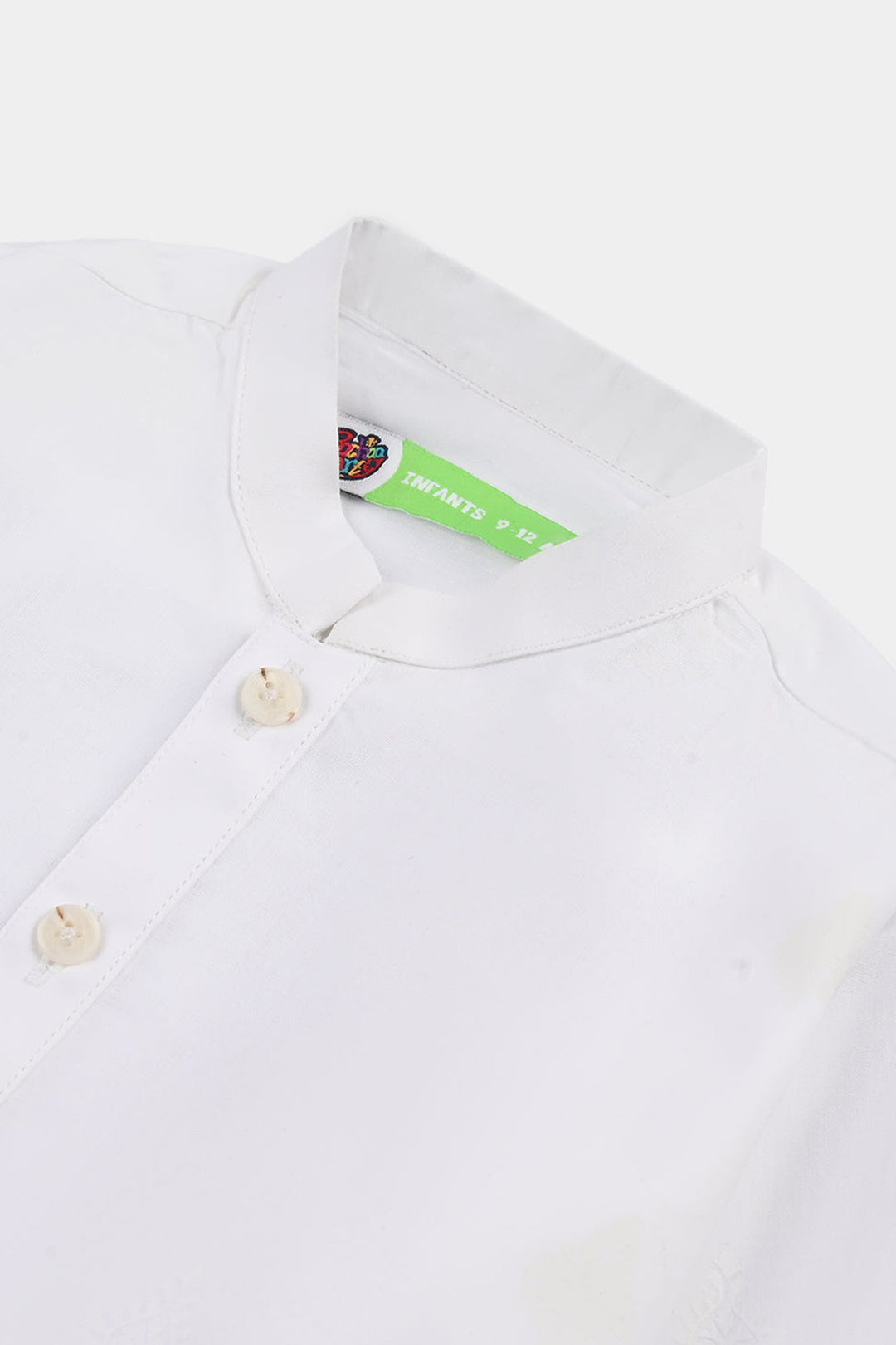 Infant Boys Cotton Poplin Kurta Pajama - White