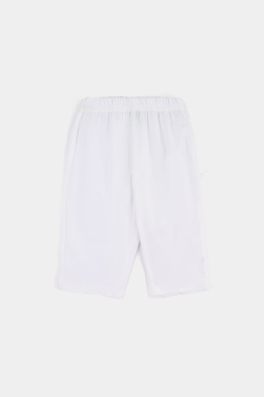 Infant Boys Cotton Poplin Kurta Pajama - White
