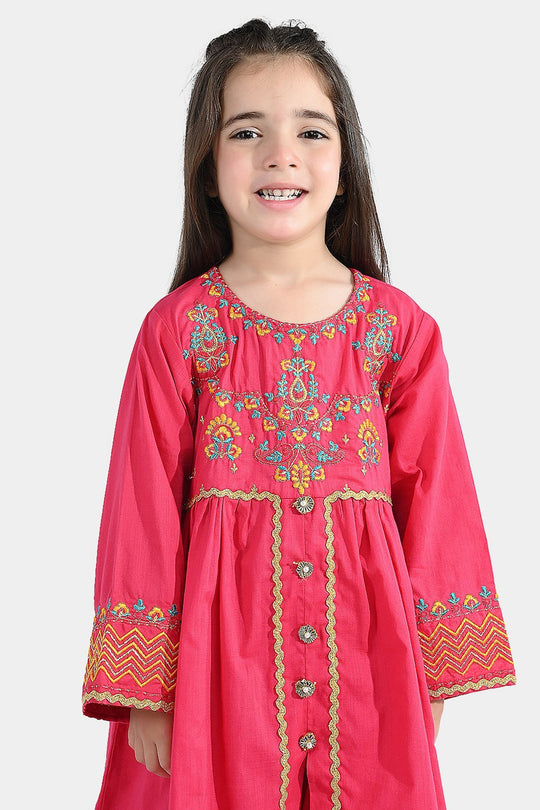 Girls Cotton 2Pcs Razia-Shocking Pink