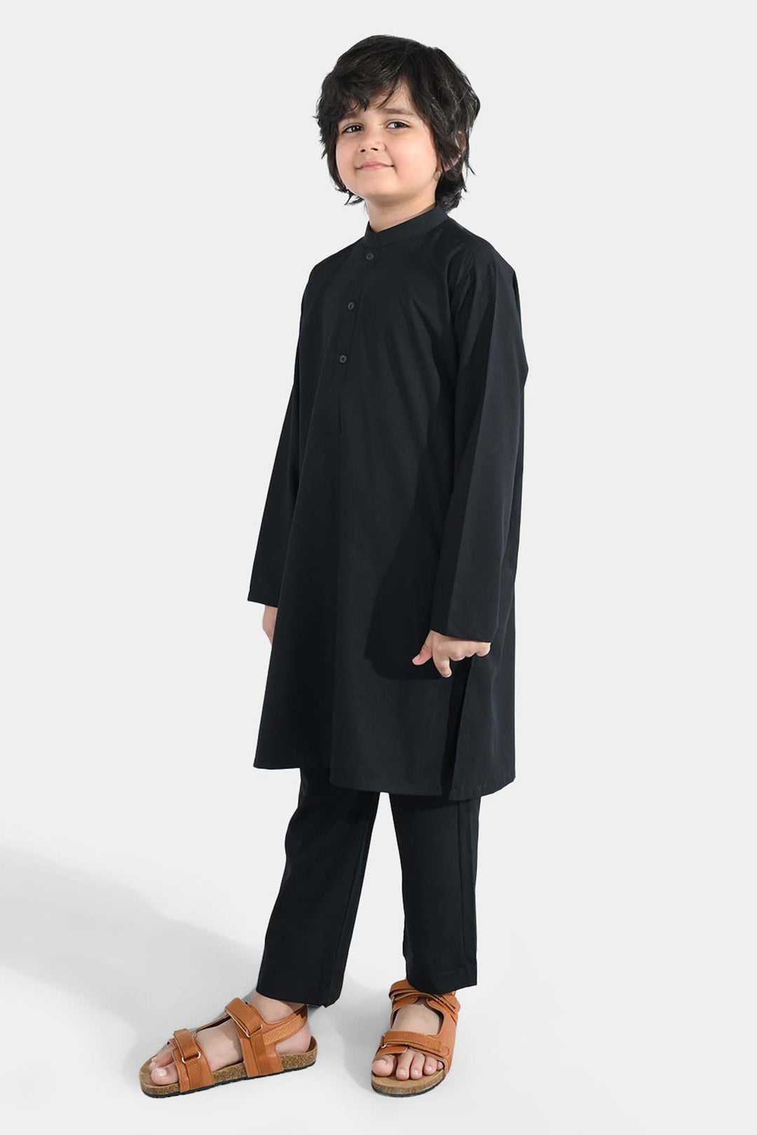 Boys Poly Viscose 2Piece (Basic)-BLACK