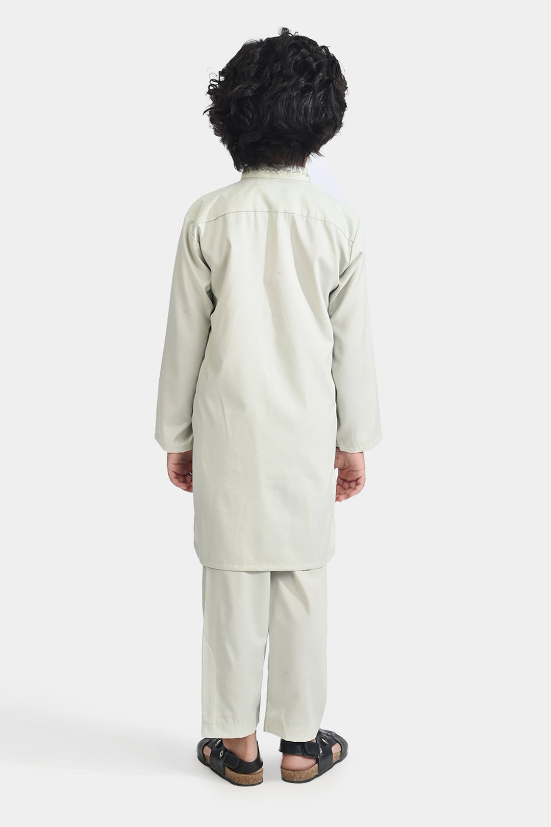 Boys Poly Viscose Kurta Pajama (Lurex Dots)-P.Green