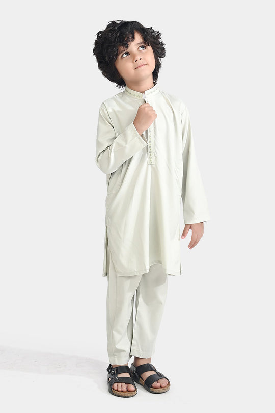 Boys Poly Viscose Kurta Pajama (Lurex Dots)-P.Green