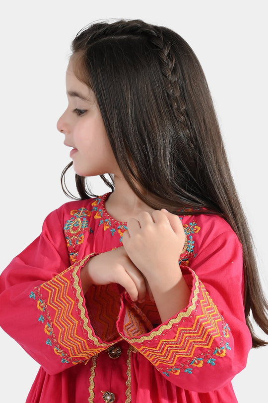 Girls Cotton 2Pcs Razia-Shocking Pink