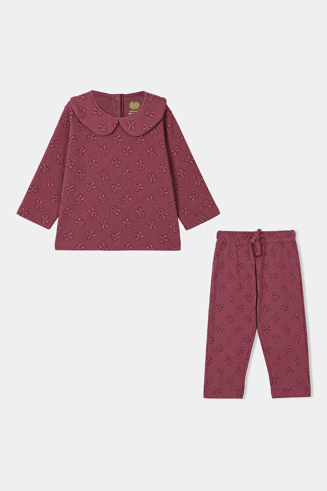 Infant Girls Thermal Knitted Suit Little Me-Rose.Wine