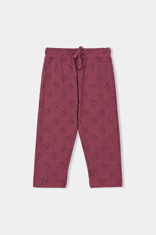 Infant Girls Thermal Knitted Suit Little Me-Rose.Wine