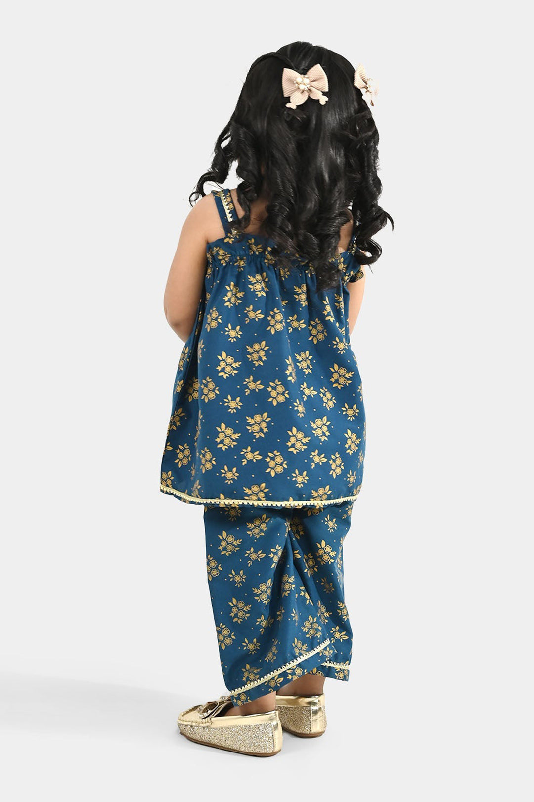 Infant Girls Poly Cambric 2Pcs - Teal