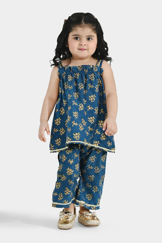 Infant Girls Poly Cambric 2Pcs - Teal