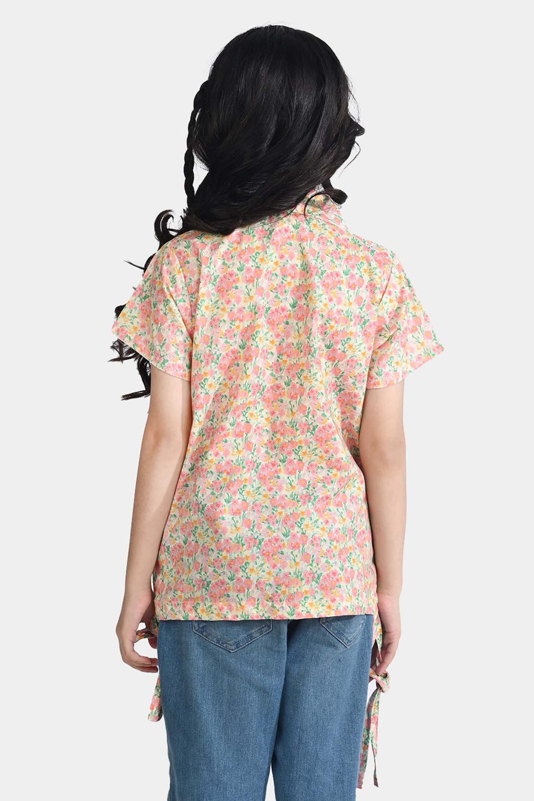 Girls Cotton Poplin Casual Top Baby Floral-Multi