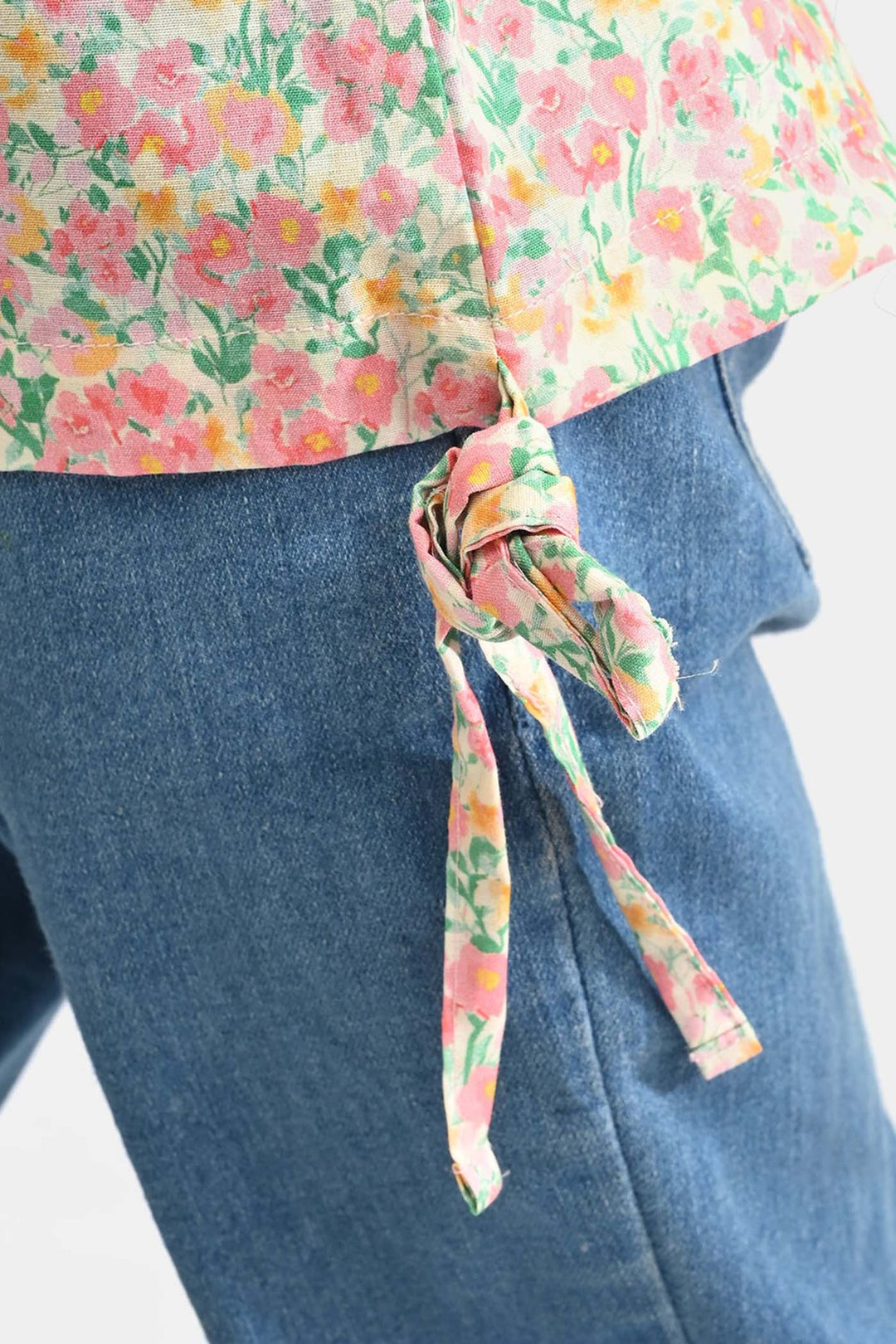 Girls Cotton Poplin Casual Top Baby Floral-Multi