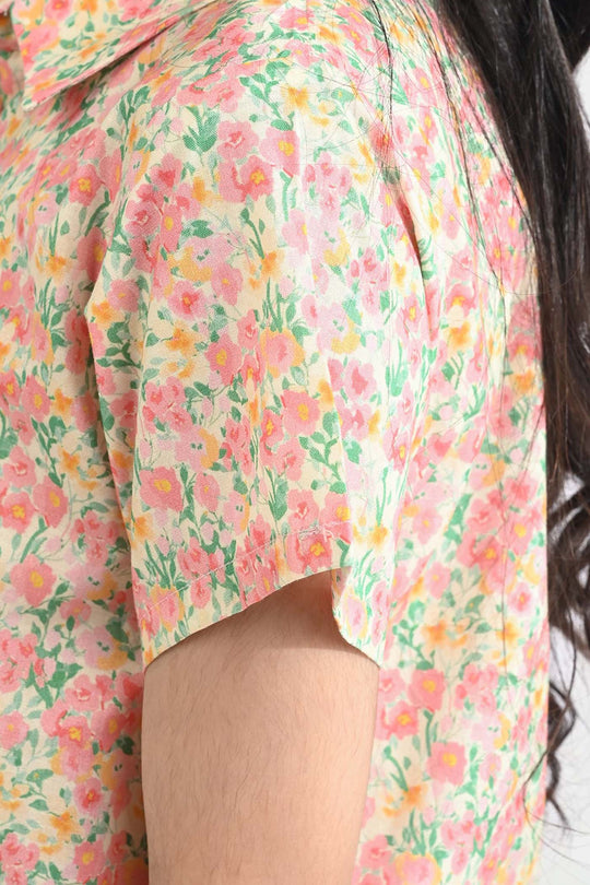 Girls Cotton Poplin Casual Top Baby Floral-Multi