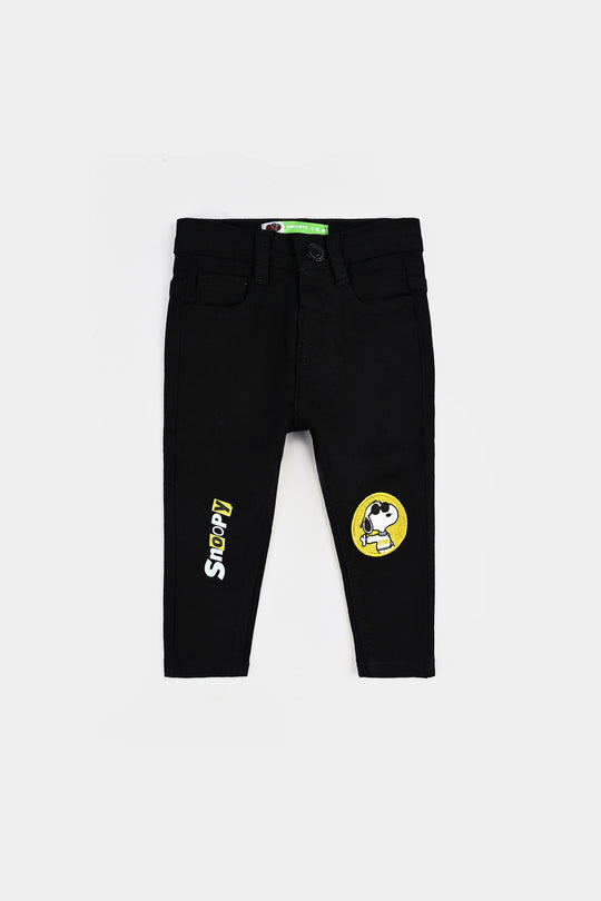 Infant Boys Denim Stretch Pant-BLACK