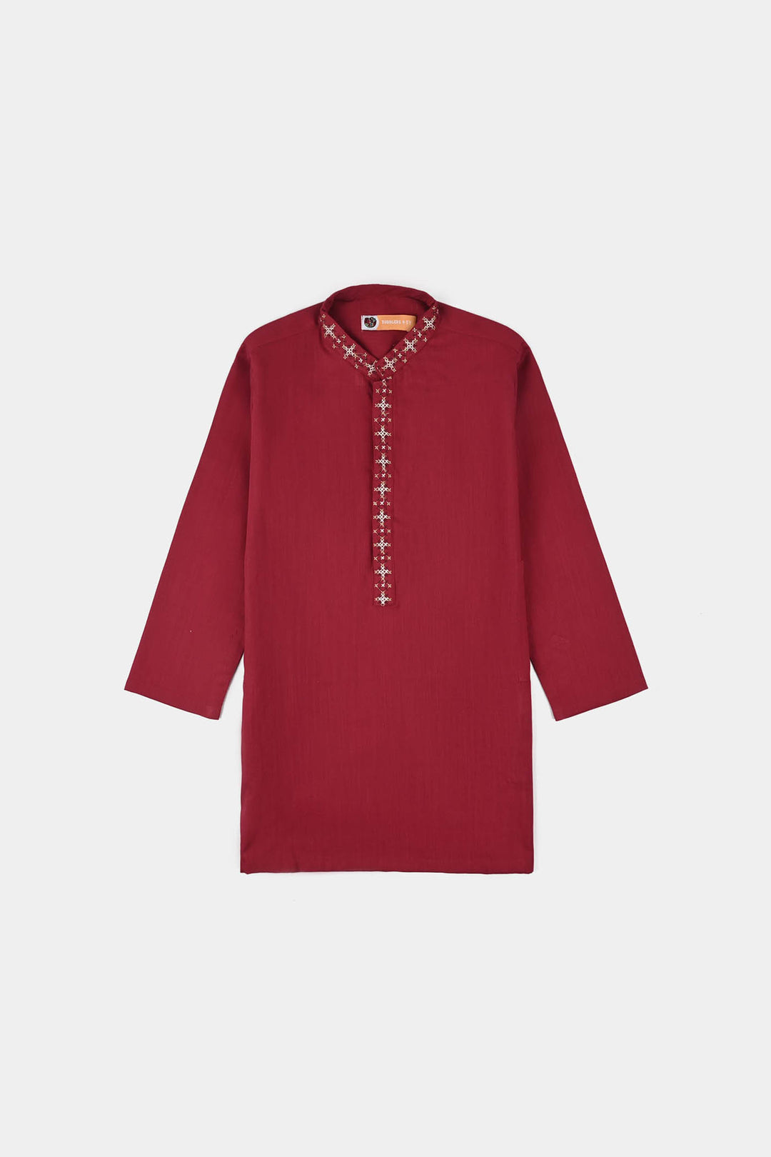 Boys Cotton Slub Printed Kurta (Rio Red)