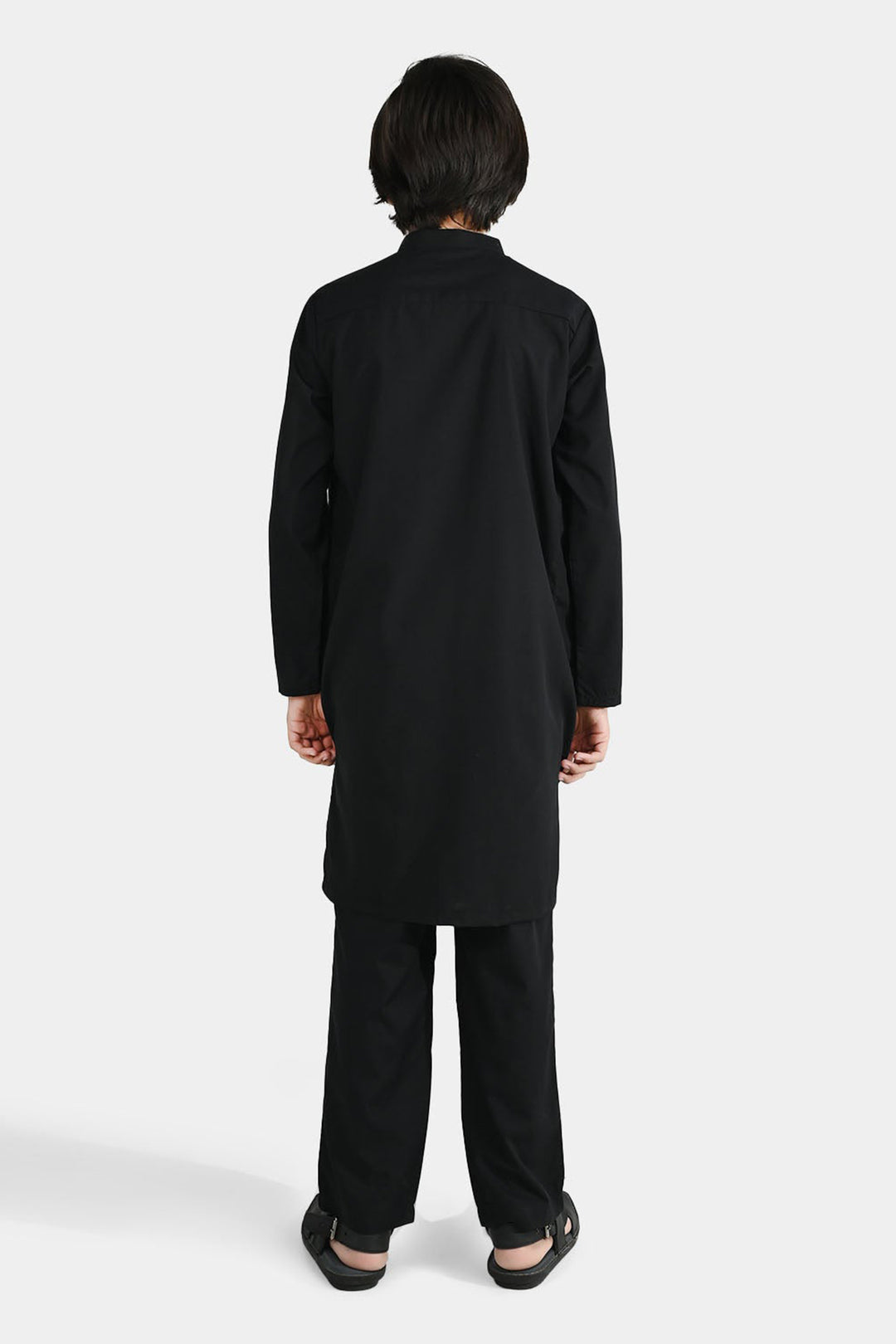 Boys Poly Viscose Kurta Pajama - Black