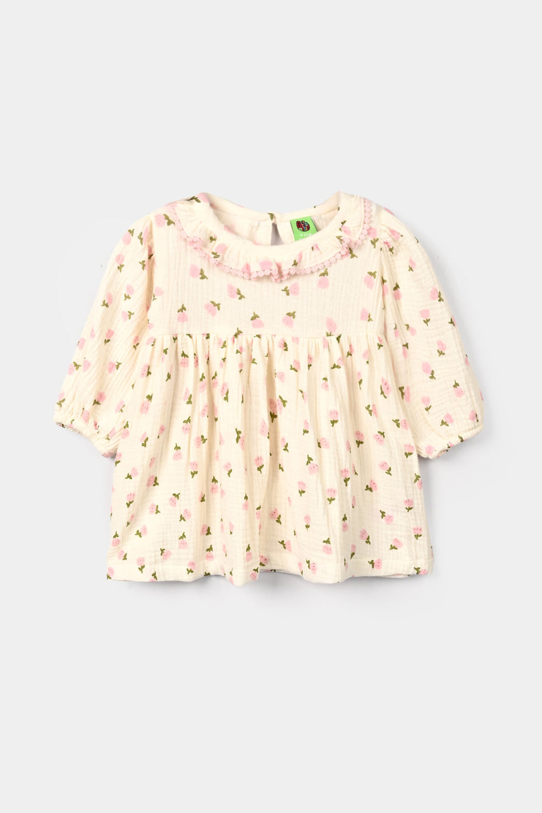 Infant Girls Gauze Casual Frock Mini Tulips-Off.White