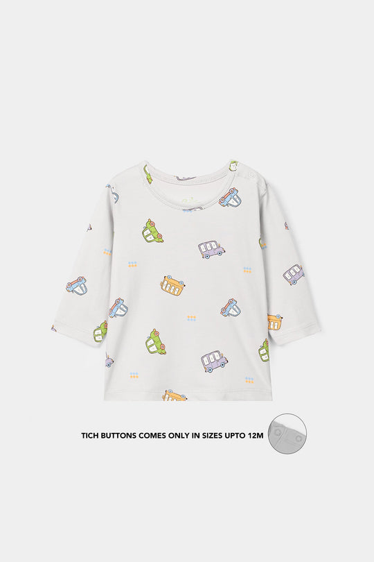 Infant Boys Lycra Jersey T-Shirt Cars-Blue
