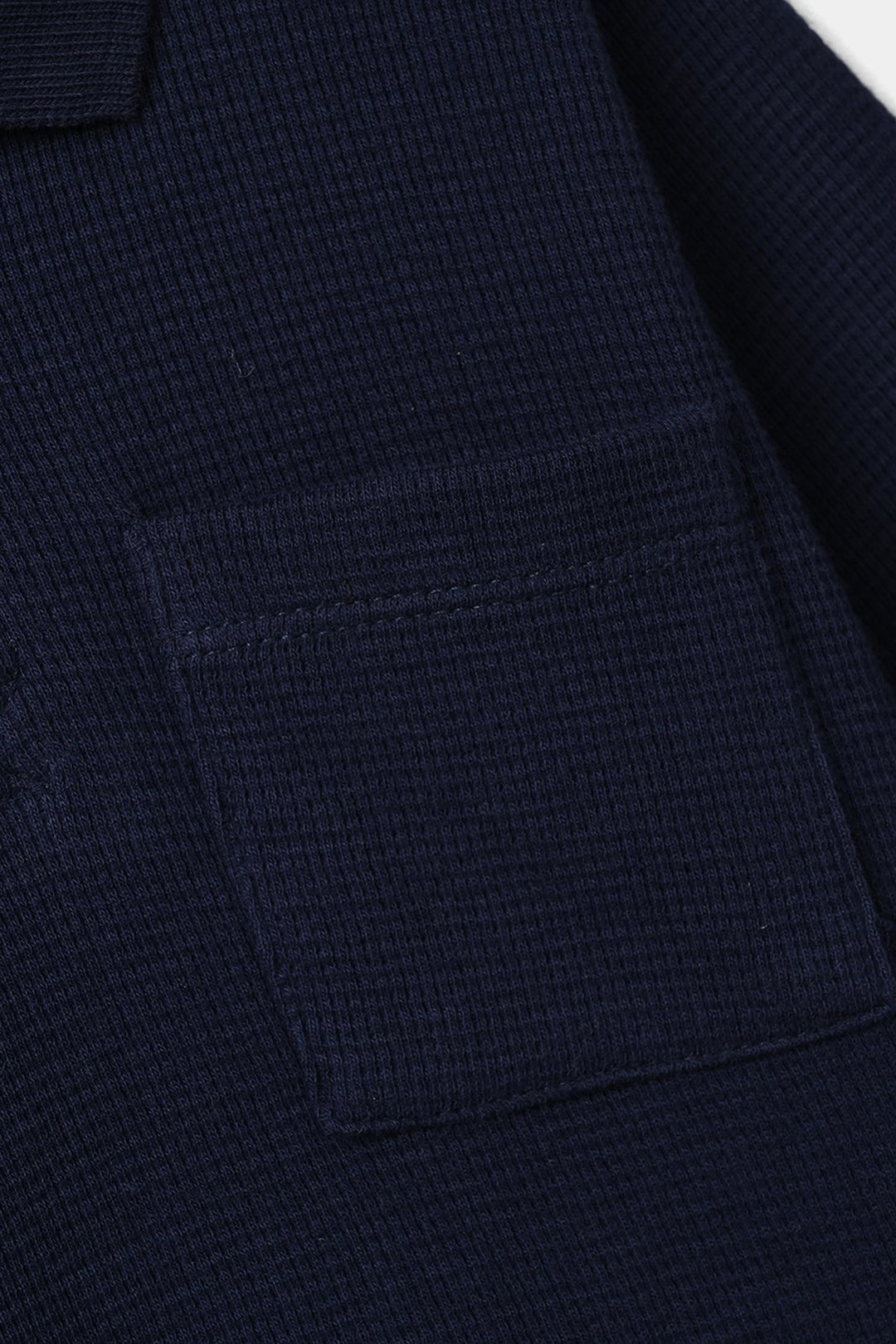 Infant Boys Thermal Polo F/S Happy Thoughts-NAVY