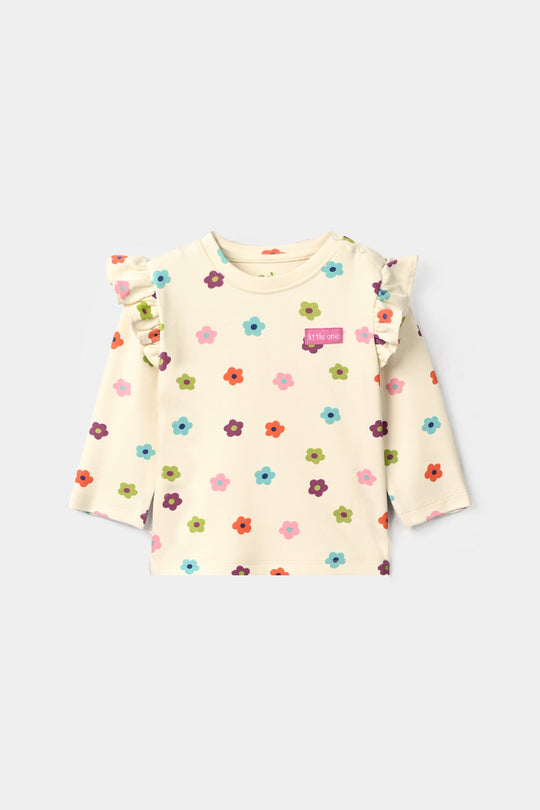 Infant Girls Cotton Jersey 2Pcs Suit Little one-White