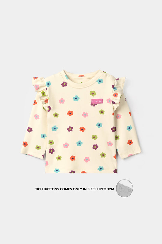 Infant Girls Cotton Jersey 2Pcs Suit Little one-White