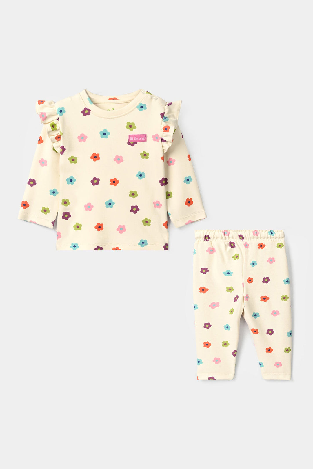 Infant Girls Cotton Jersey 2Pcs Suit Little one-White