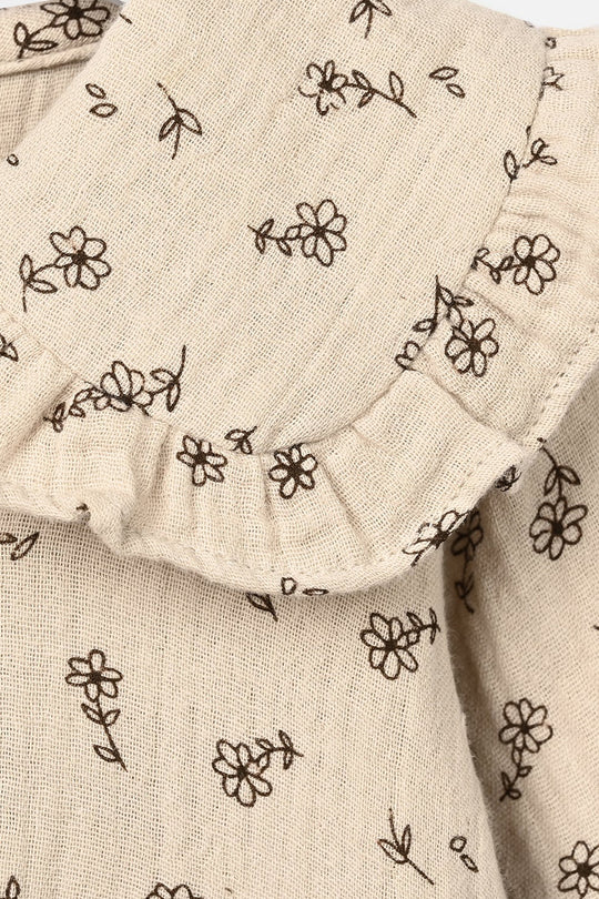 Infant Girls Gauze Casual Frock Sketch Flowers