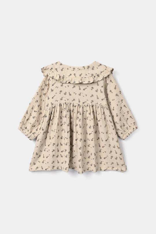 Infant Girls Gauze Casual Frock Sketch Flowers