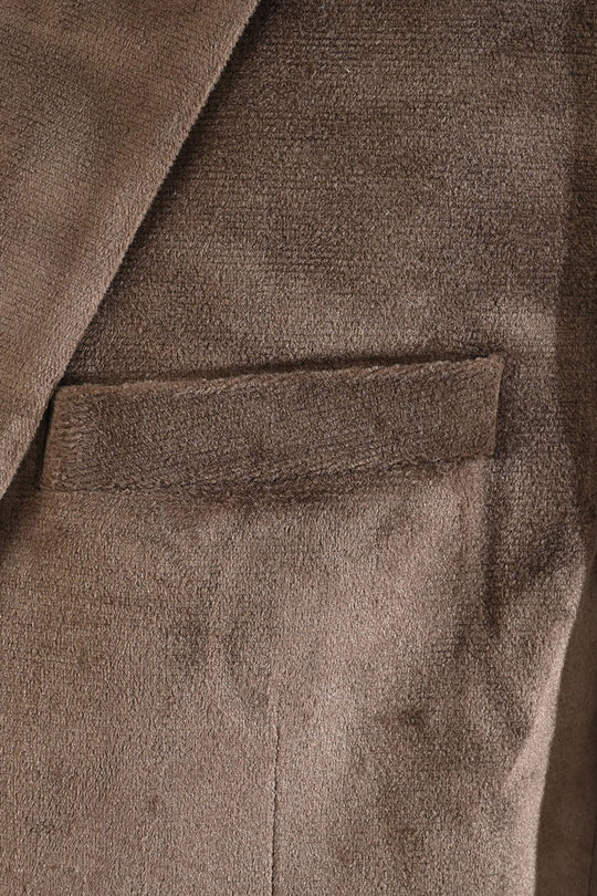 Boys Suede Blazer - Light Brown