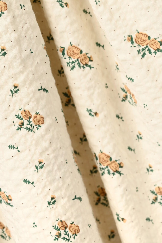 Infant Girls Cotton Viscose Casual Frock Vintage Flora-OFF-White