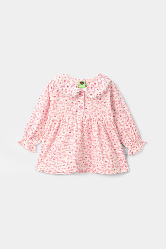 Infant Girls CVC Casual Top Lotus-White