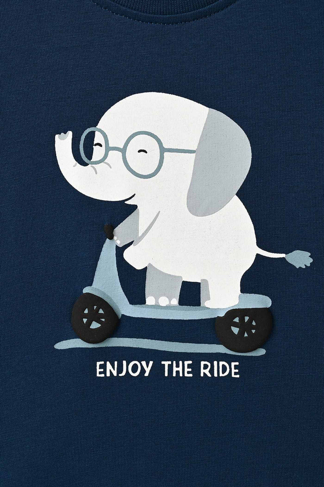 Infant Boys Cotton Jersey T-Shirt Baby Elephant - Sailor Blue