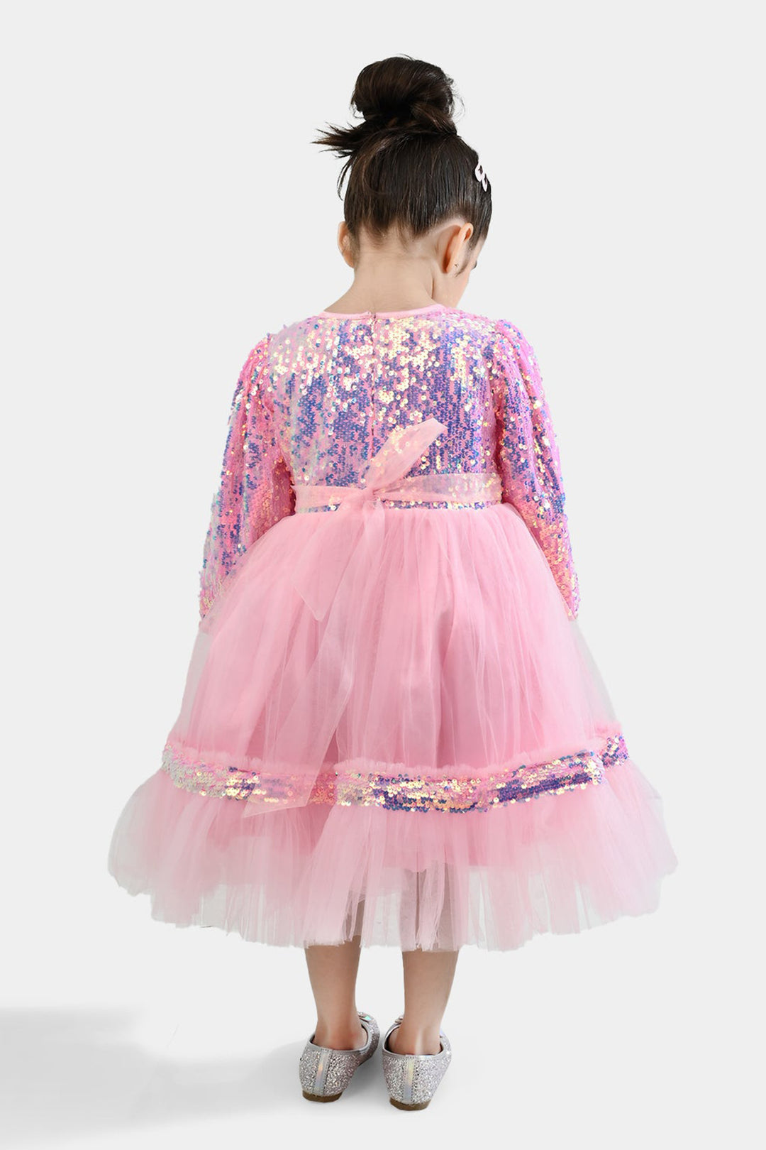 Girls Sequence Fancy Frock-Princess-Light Pink