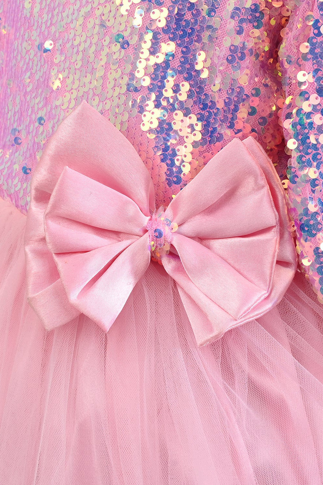 Girls Sequence Fancy Frock-Princess-Light Pink