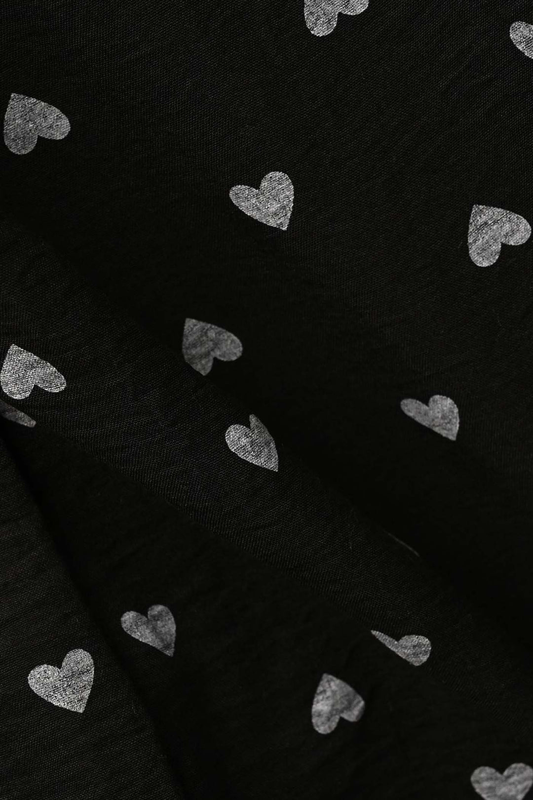 Infant Girls Linen Viscose Nightwear Heart-BLACK