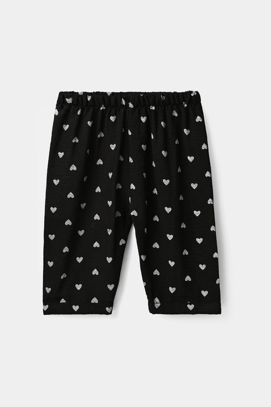 Infant Girls Linen Viscose Nightwear Heart-BLACK