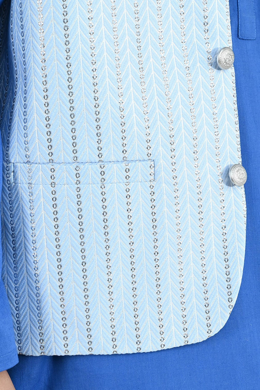 Boys Poly Viscose Waistcoat (Cloudy) - Blue