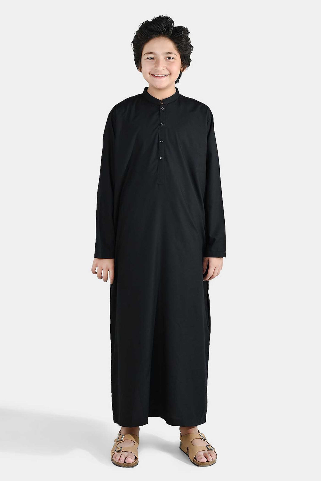 Boys Poly Viscose Jubba - Black
