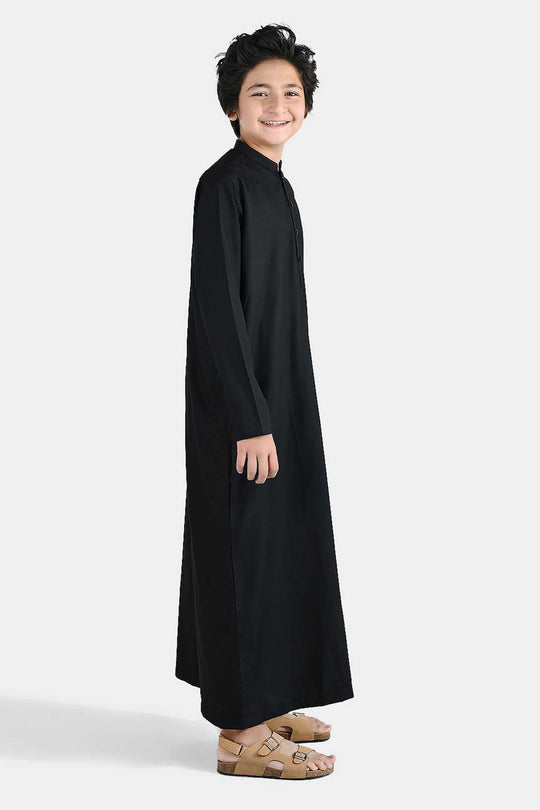 Boys Poly Viscose Jubba - Black