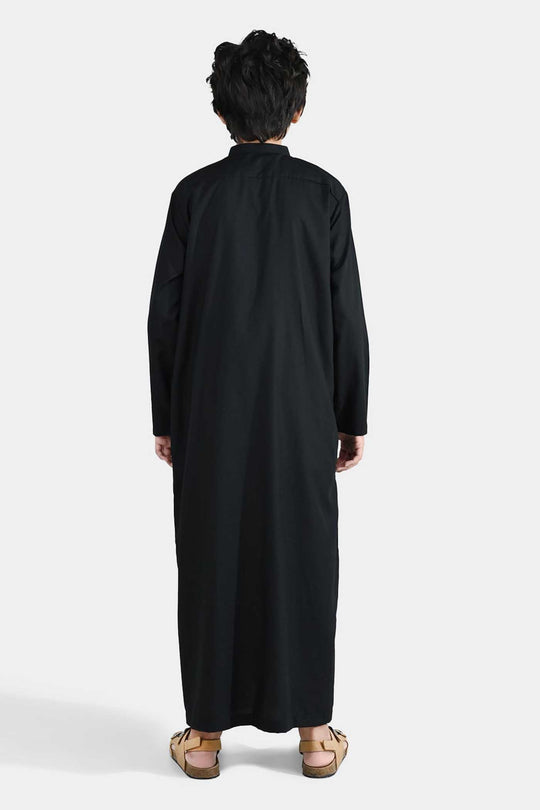 Boys Poly Viscose Jubba - Black