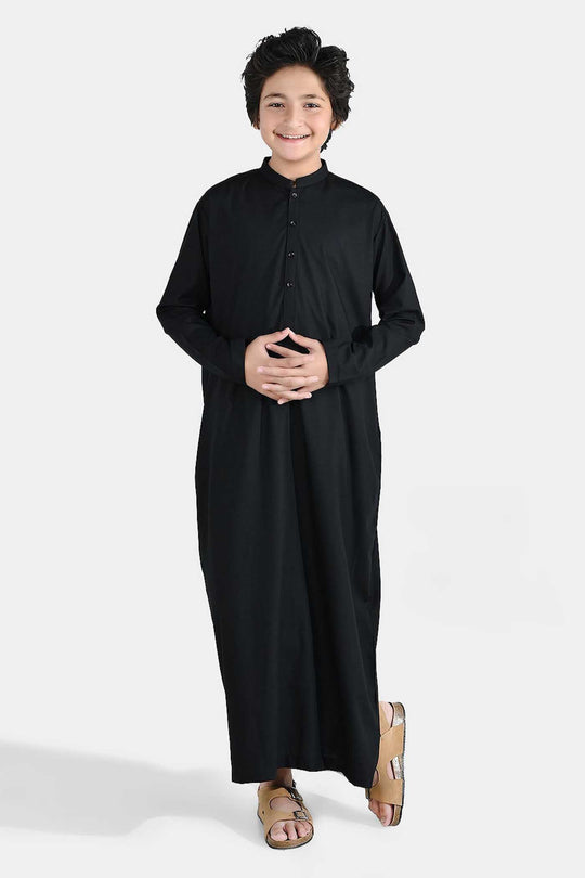 Boys Poly Viscose Jubba - Black